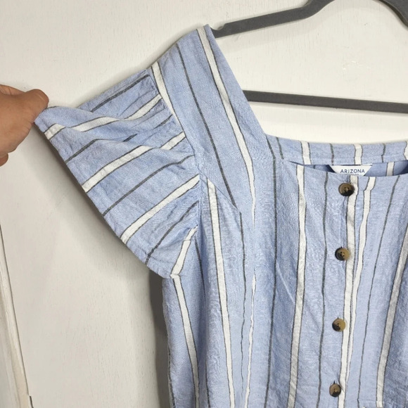 Arizona Jean Company Stripped Blouse Croptop Sz XL - Picture 4 of 6